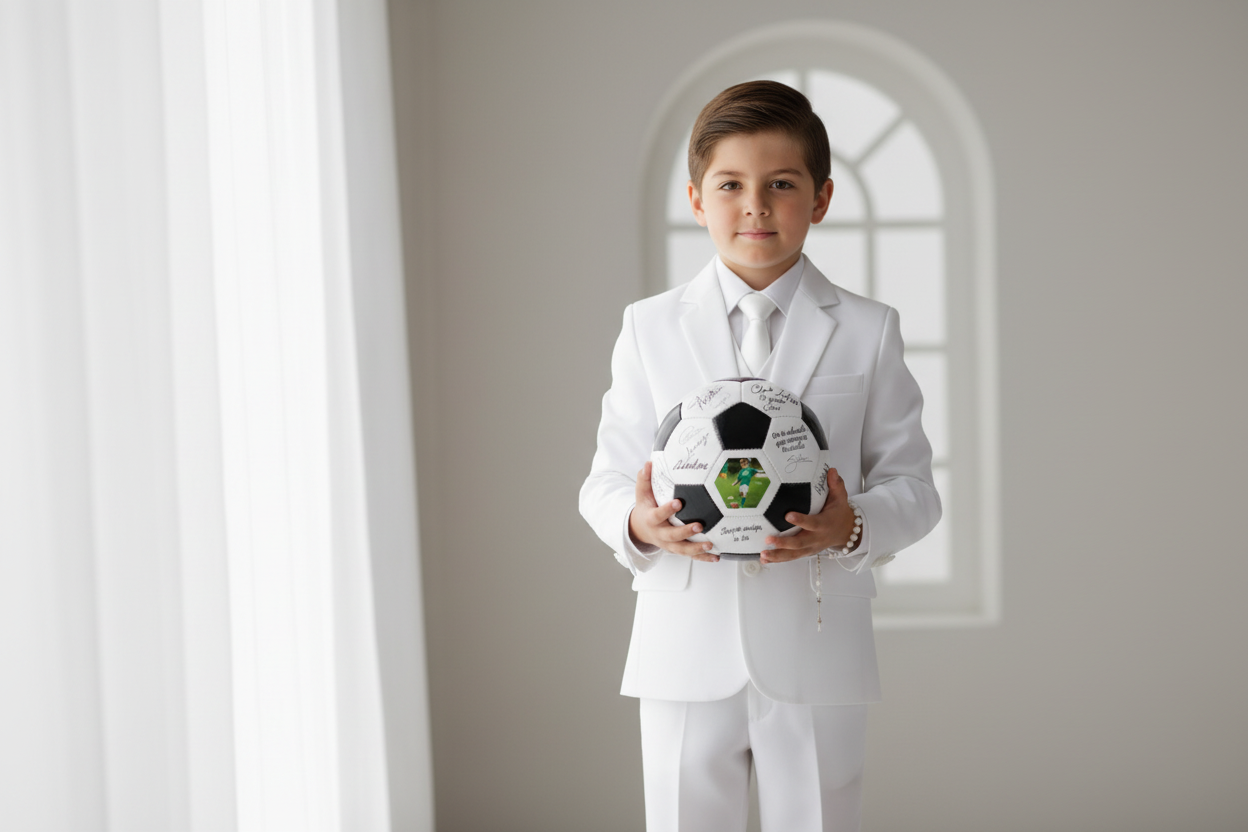 Balón de Fútbol de Firmas con Fotografía y Soporte