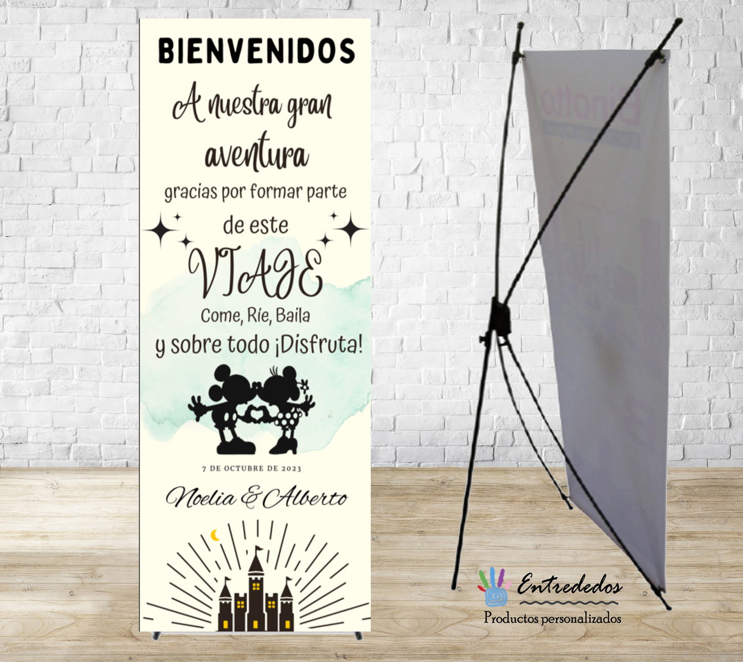 Banner para boda diseño Disney Mickey y Minnie