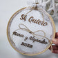 Bastidor Porta Alianzas de Tela con Letras en Madera Personalizado