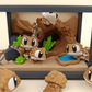 Acuario con 3 dragón flexibles 3d – diseño decorativo y coleccionable