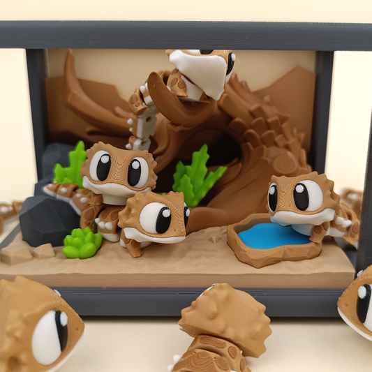 Acuario con 3 dragón flexibles 3d – diseño decorativo y coleccionable