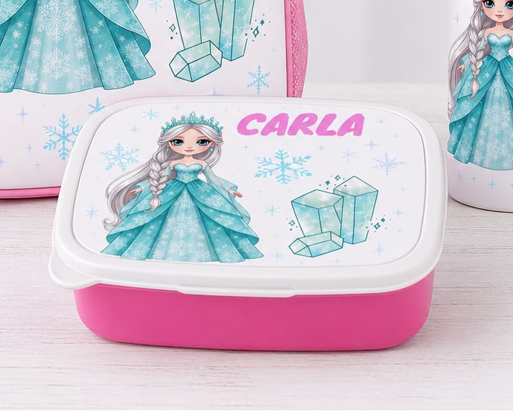 Portamerienda personalizado Escolar: Princesa de Hielo