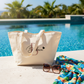 Bolsa de asas largas de algodón reciclado personalizada