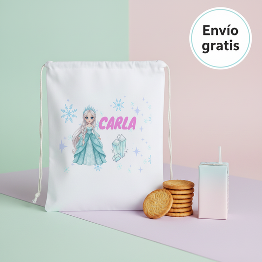 Bolsa de Merienda Personalizada para Niños - Princesa de Hielo