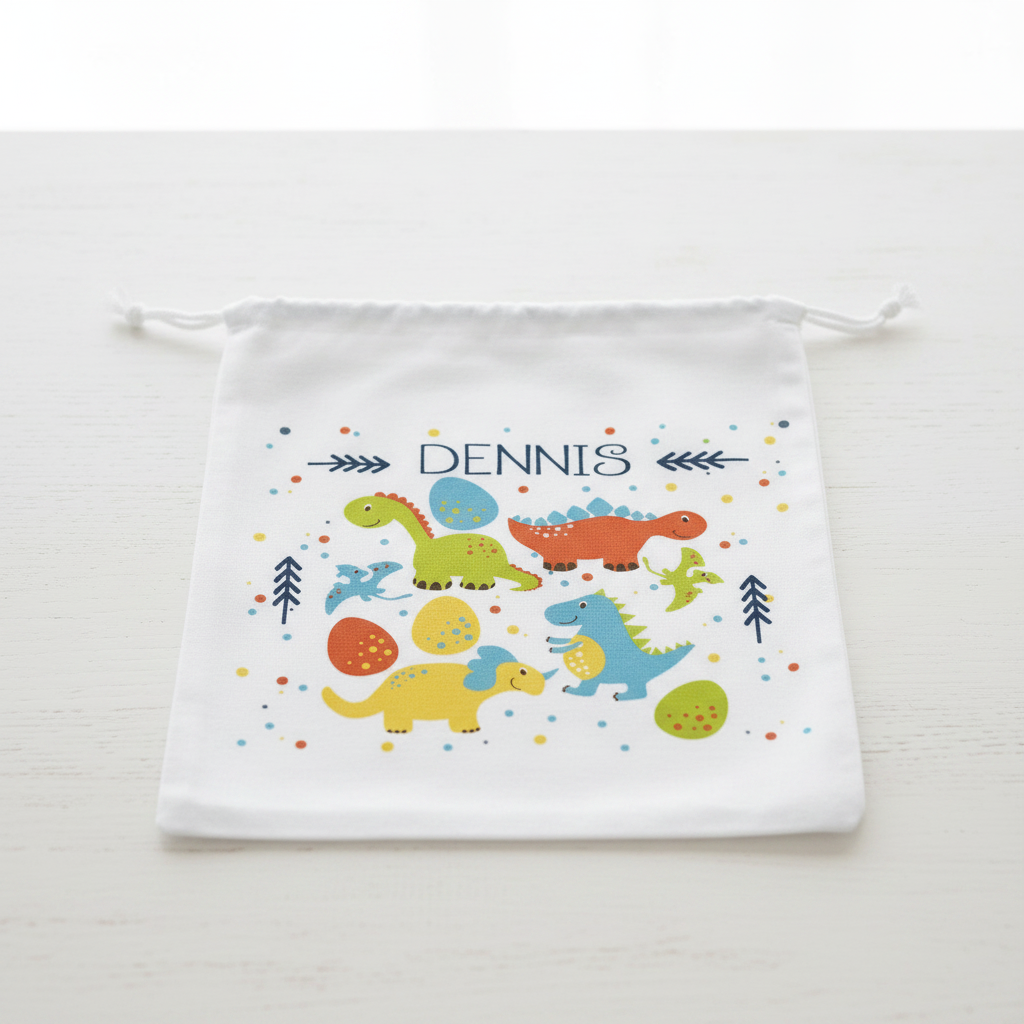 Bolsa de Merienda Personalizada para Niños -Dinos