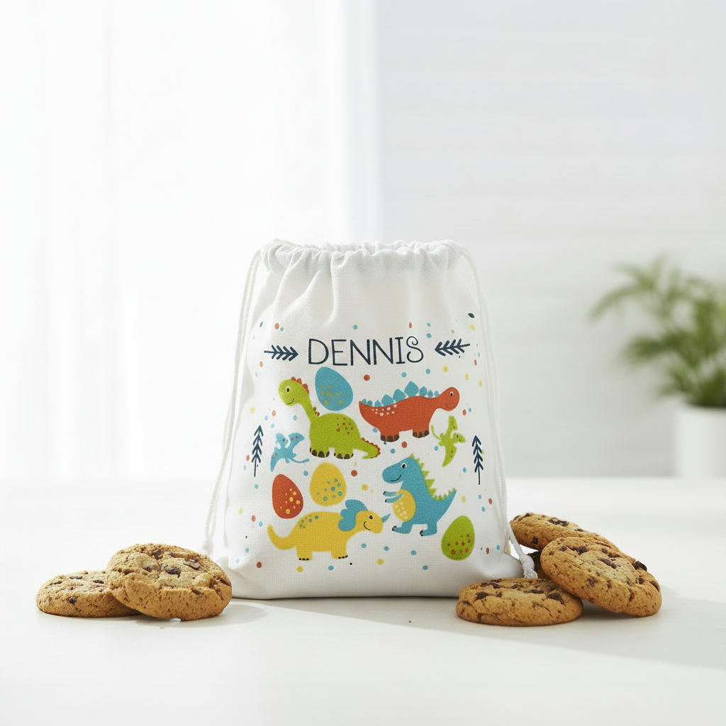 Bolsa de Merienda Personalizada para Niños -Dinos
