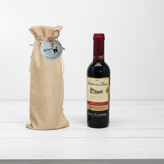 Vino Señorío de los Llanos 37,5 cl con Bolsa de Saco – Regalo Original