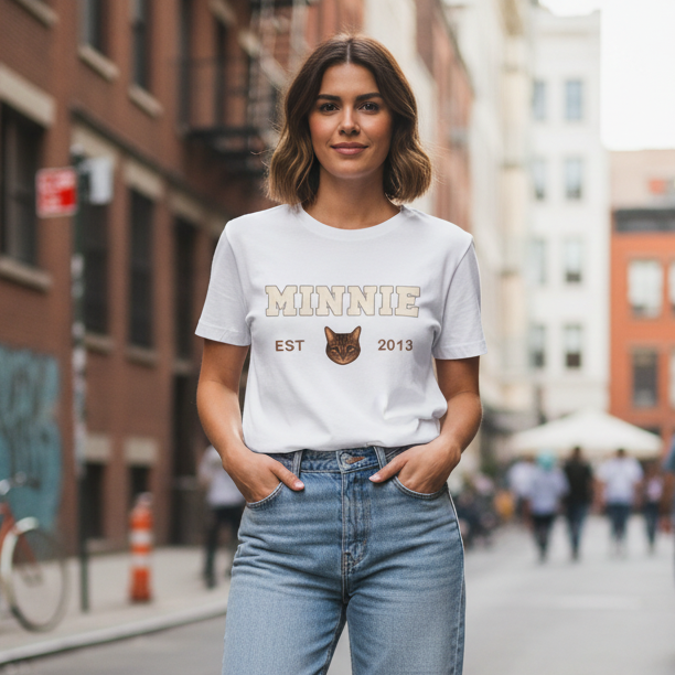 Camiseta Personalizada - Mascota Nombre y Fecha