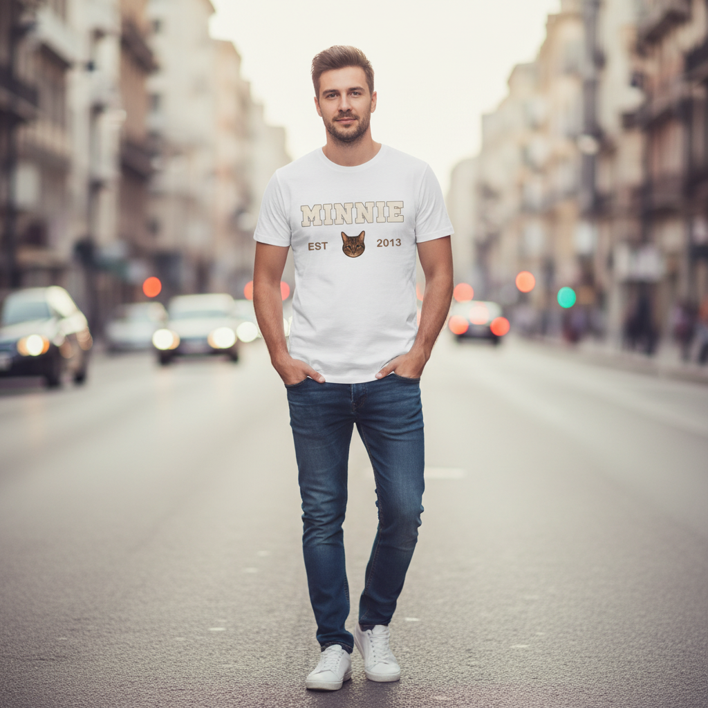 Camiseta Personalizada - Mascota Nombre y Fecha
