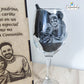 Copa de vino y caja de madera grabadas personalizadas