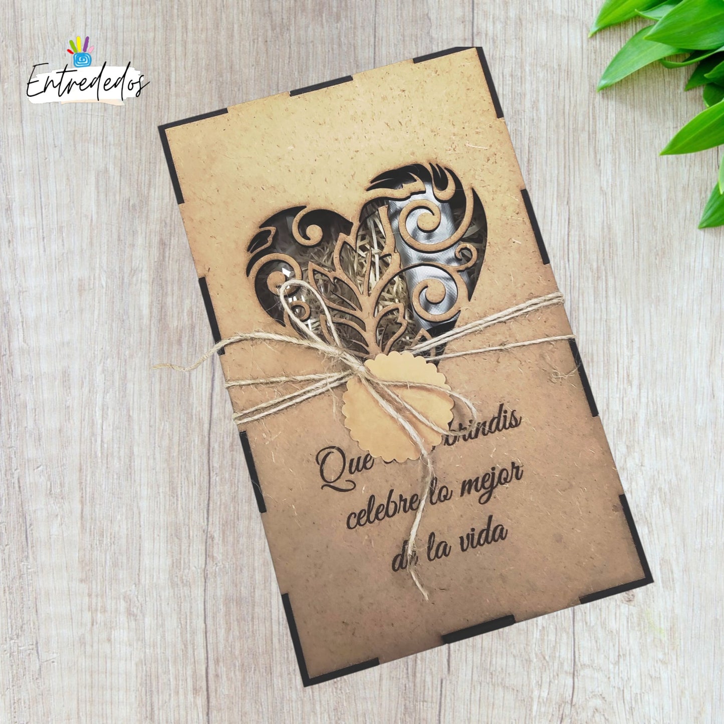 Caja de Madera MDF Personalizable para 2 Copas o Botellas