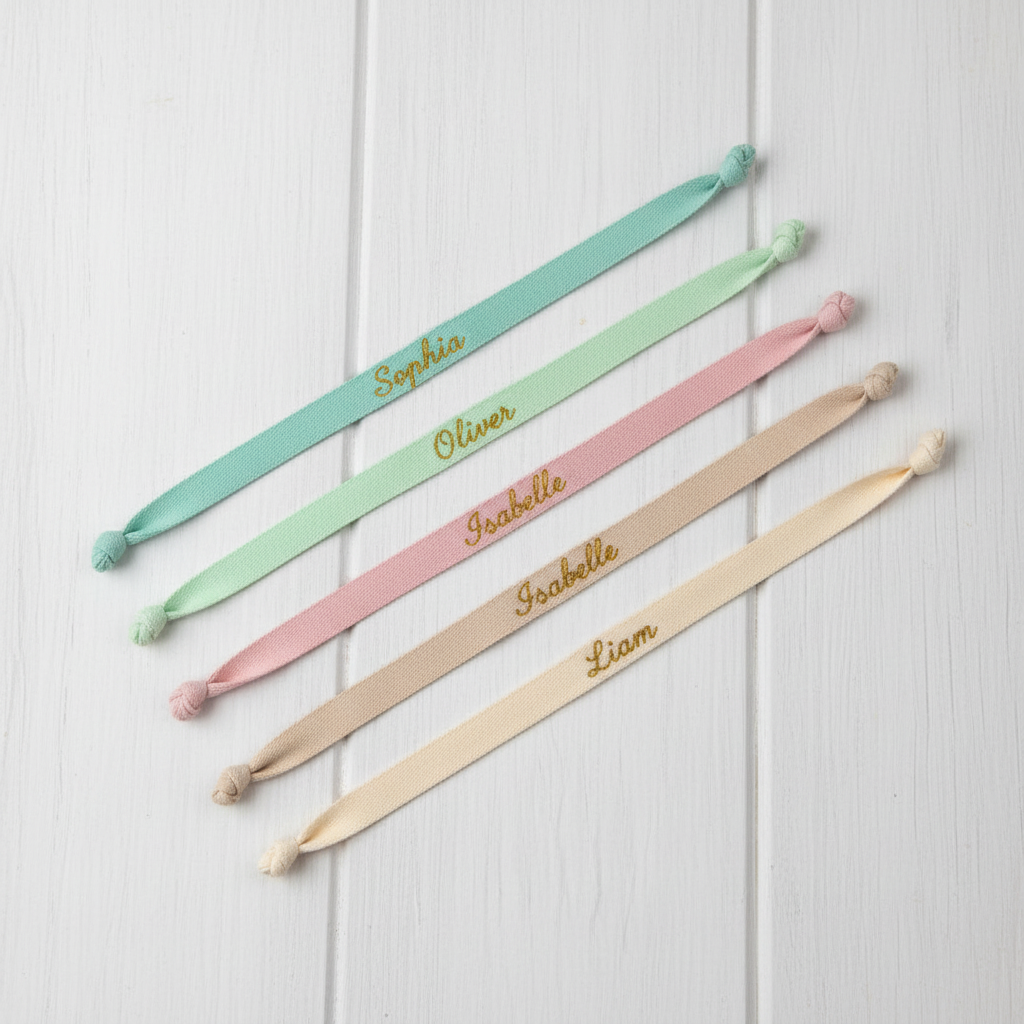 Pulsera de tela personalizada – Ideal para eventos con nombres