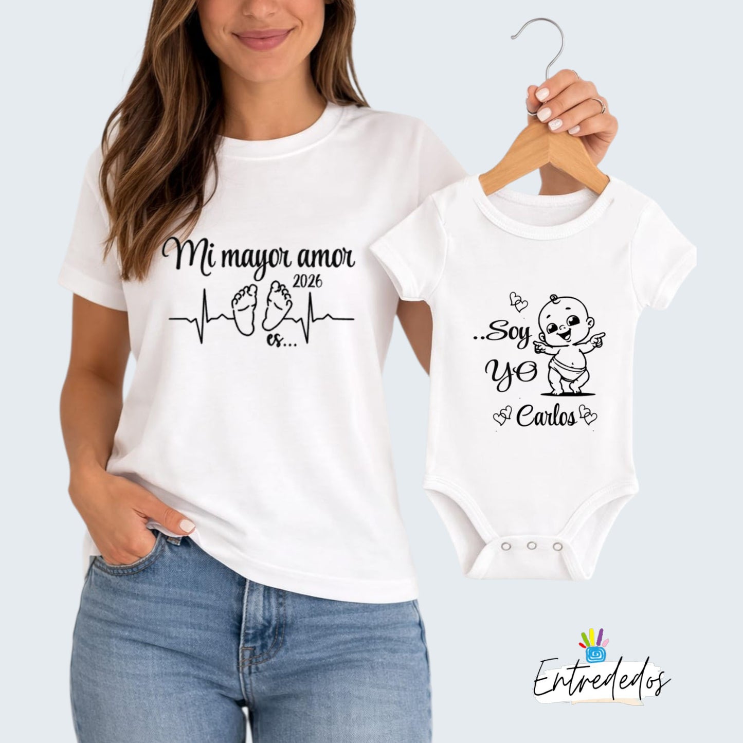 Camisetas y bodys para madres e hijos personalizados.