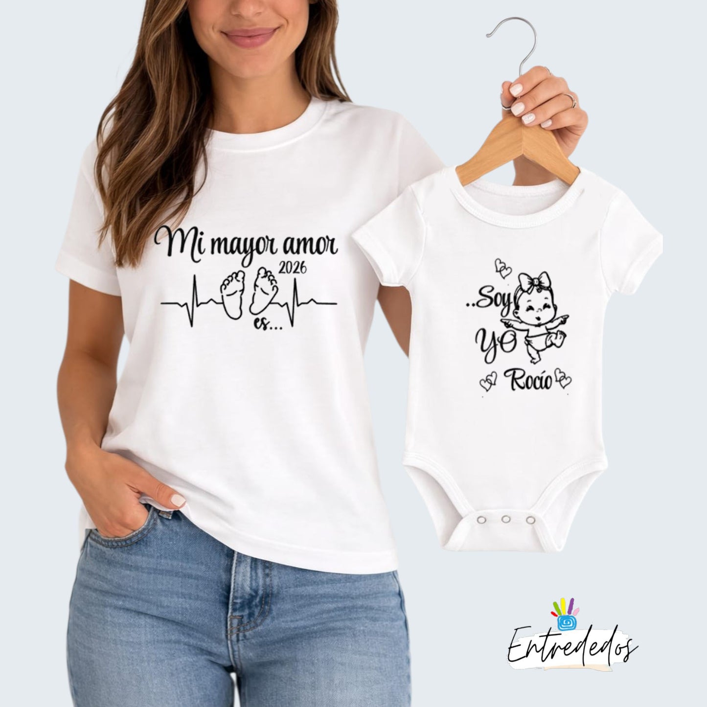 Camisetas y bodys para madres e hijos personalizados.