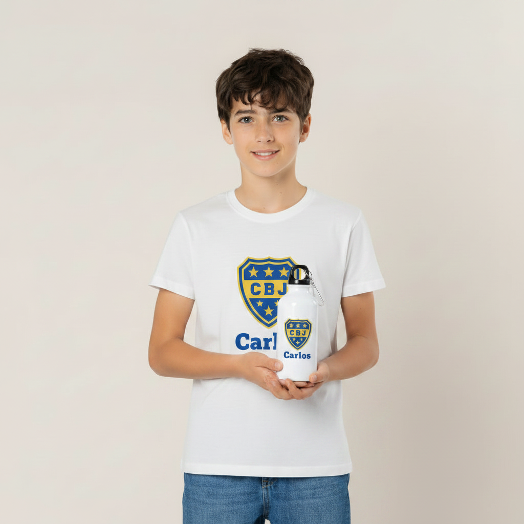 Set Regalo Personalizado para Niños – Camiseta y Bidón con Nombre