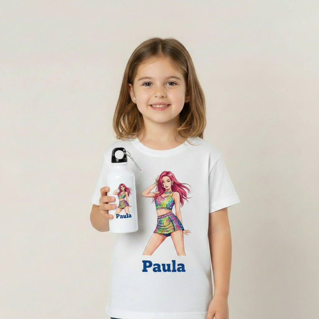Set Regalo Personalizado para Niños – Camiseta y Bidón con Nombre