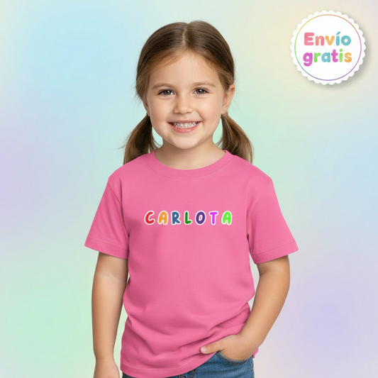 Camisetas Personalizadas con nombre para Niños y Niñas
