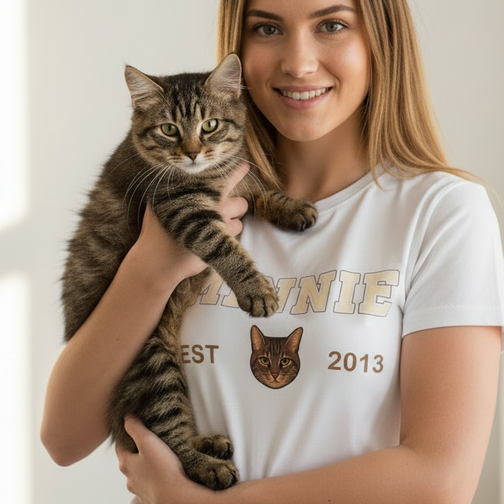 Camiseta Personalizada - Mascota Nombre y Fecha