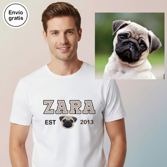 Camiseta Personalizada - Mascota Nombre y Fecha