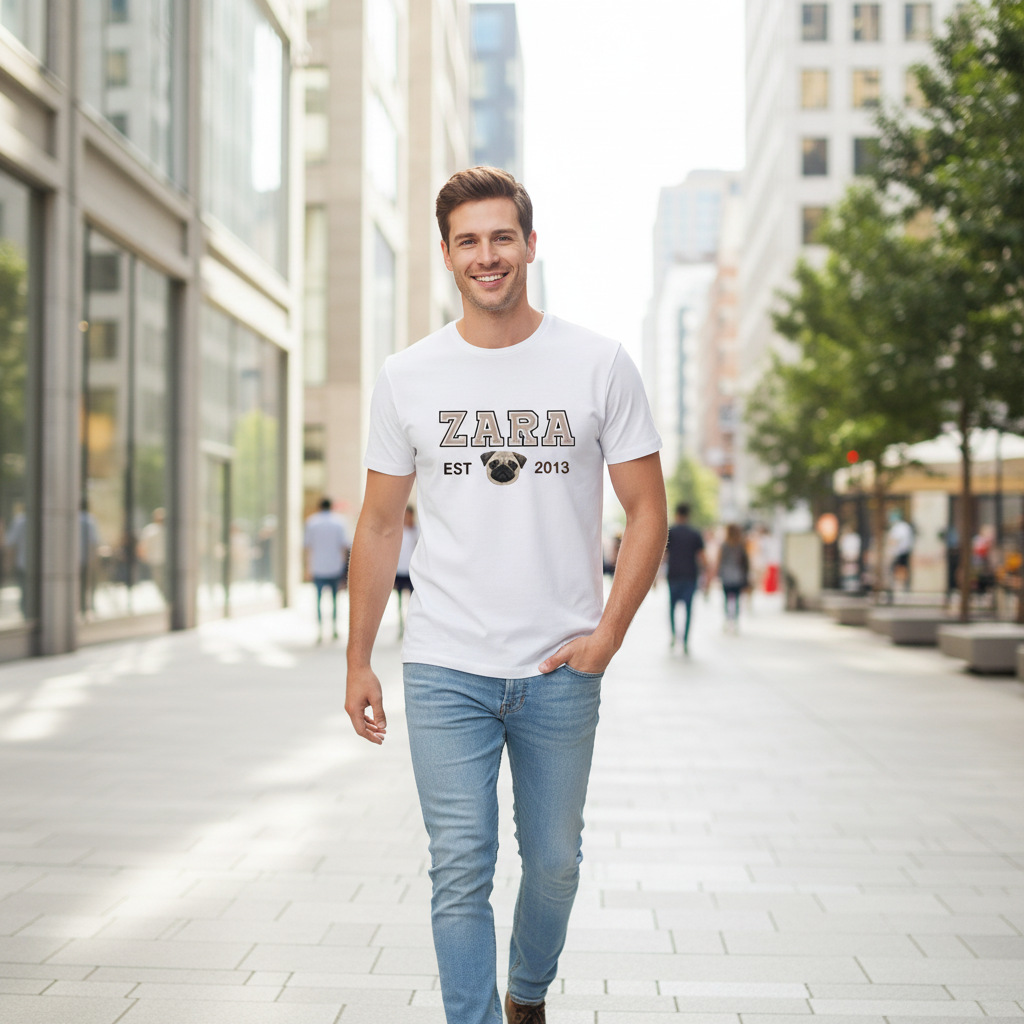 Camiseta Personalizada - Mascota Nombre y Fecha