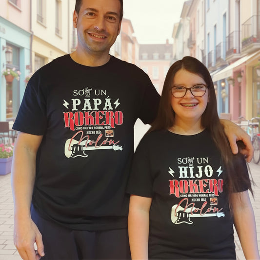 Camiseta Padre e Hijo Personalizada – Diseño Rockero