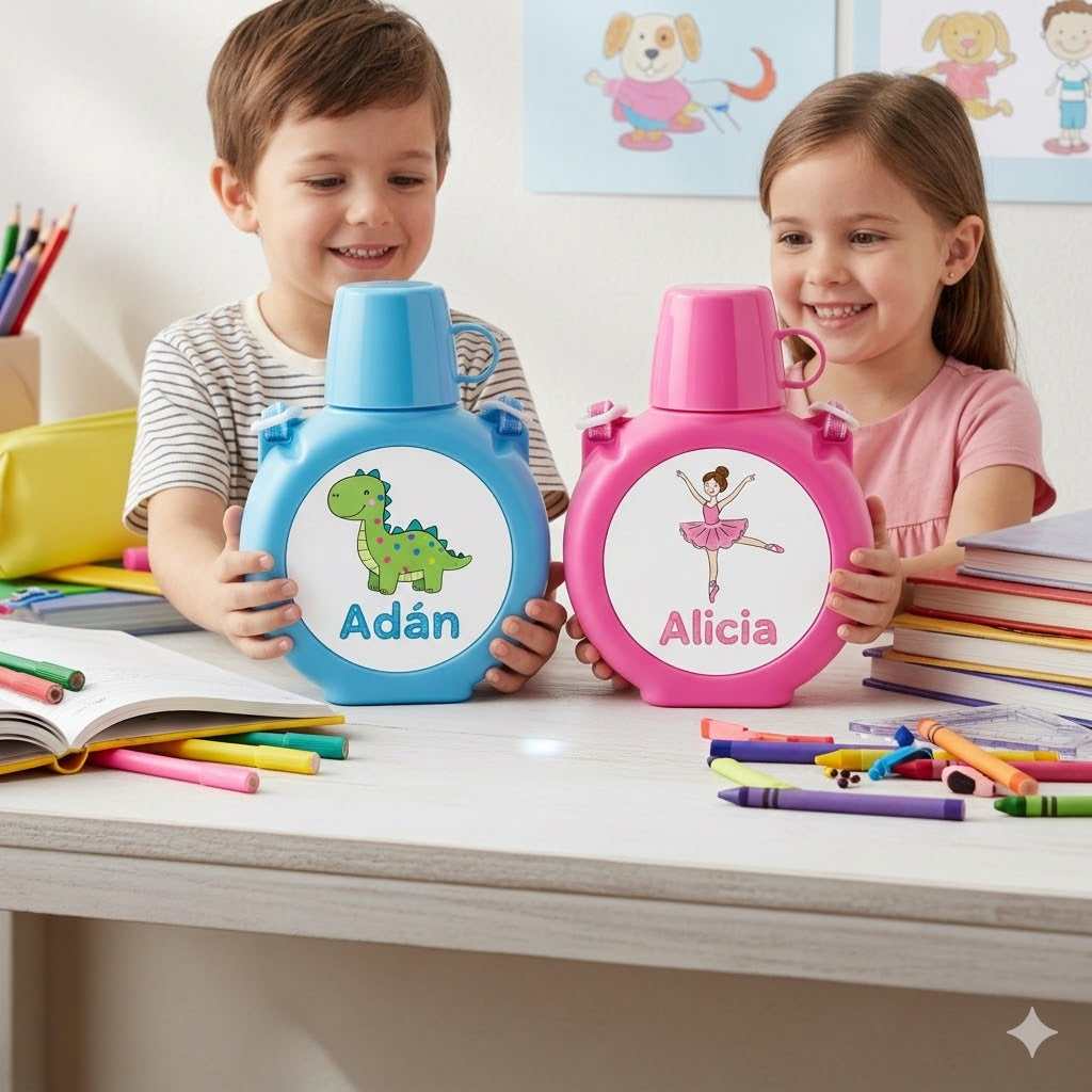 Vaso y cantimplora para niños personalizado: ¡con su nombre!