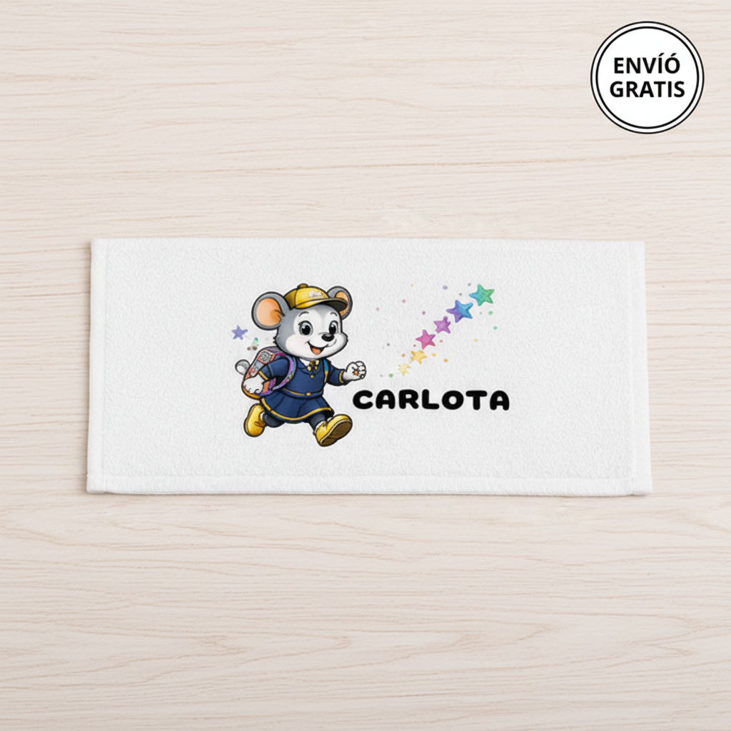 Toalla de Lavabo para el Colegio personalizada - Mikka Mágica