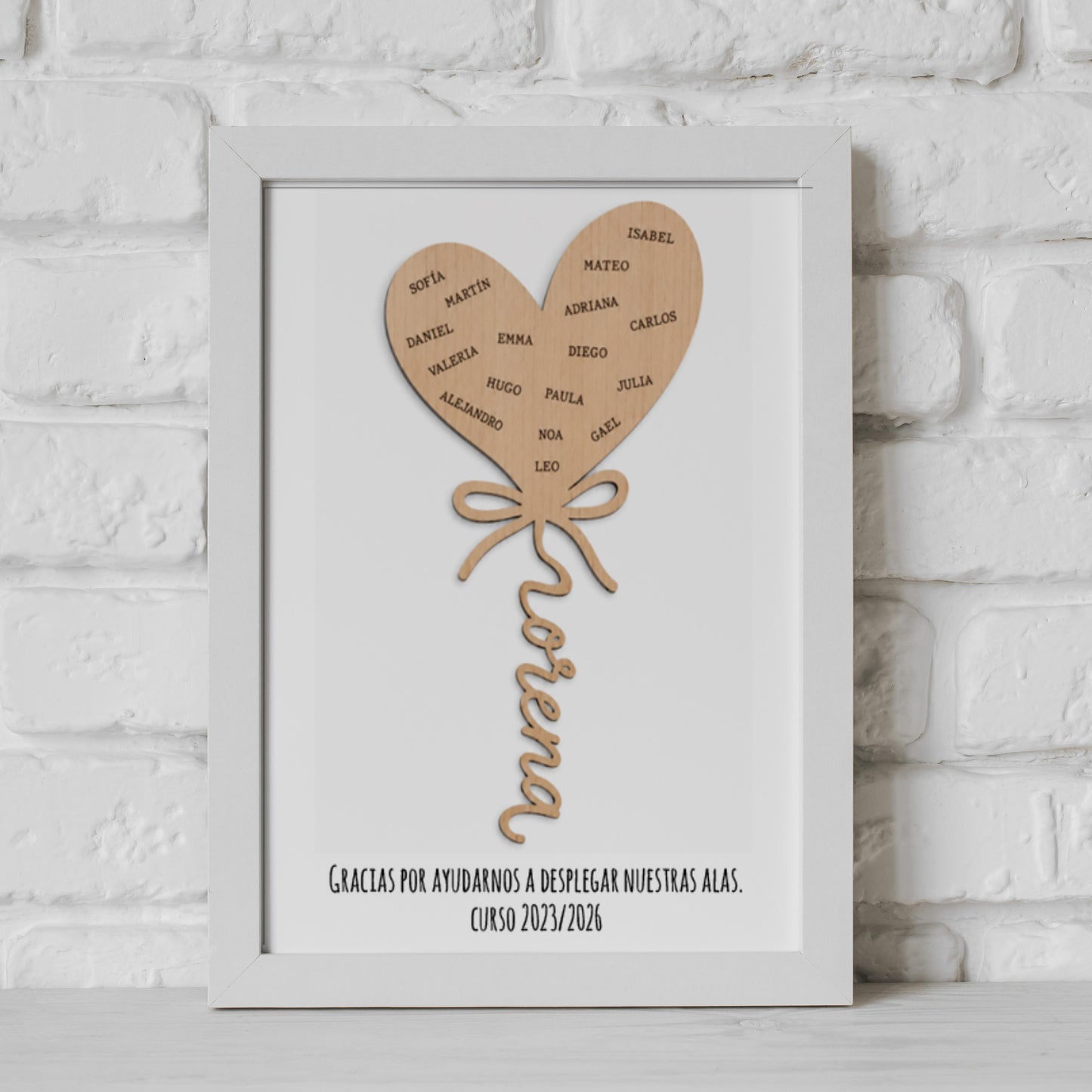Cuadro para Profesores Corazón Personalizado