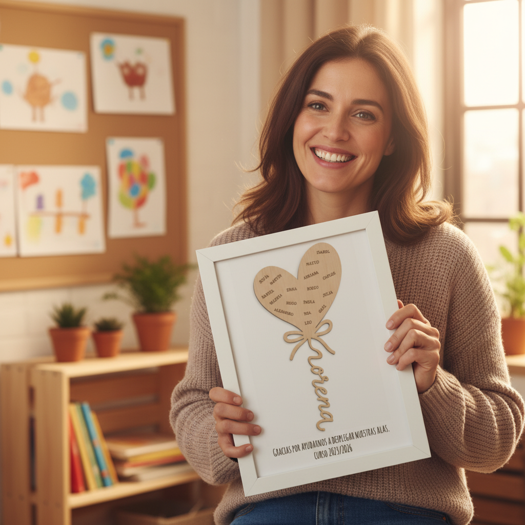Cuadro para Profesores Corazón Personalizado
