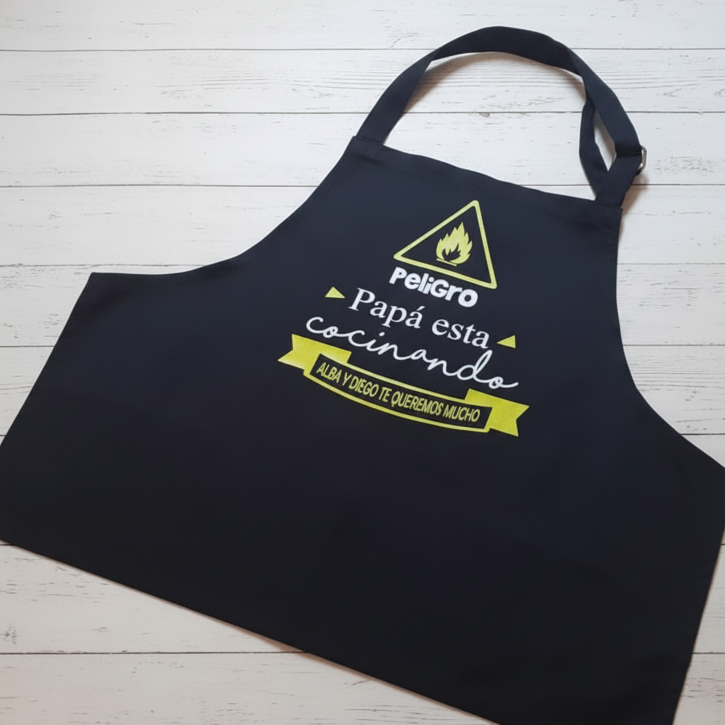 Delantal personalizado “Peligro Papá” – Regalo divertido