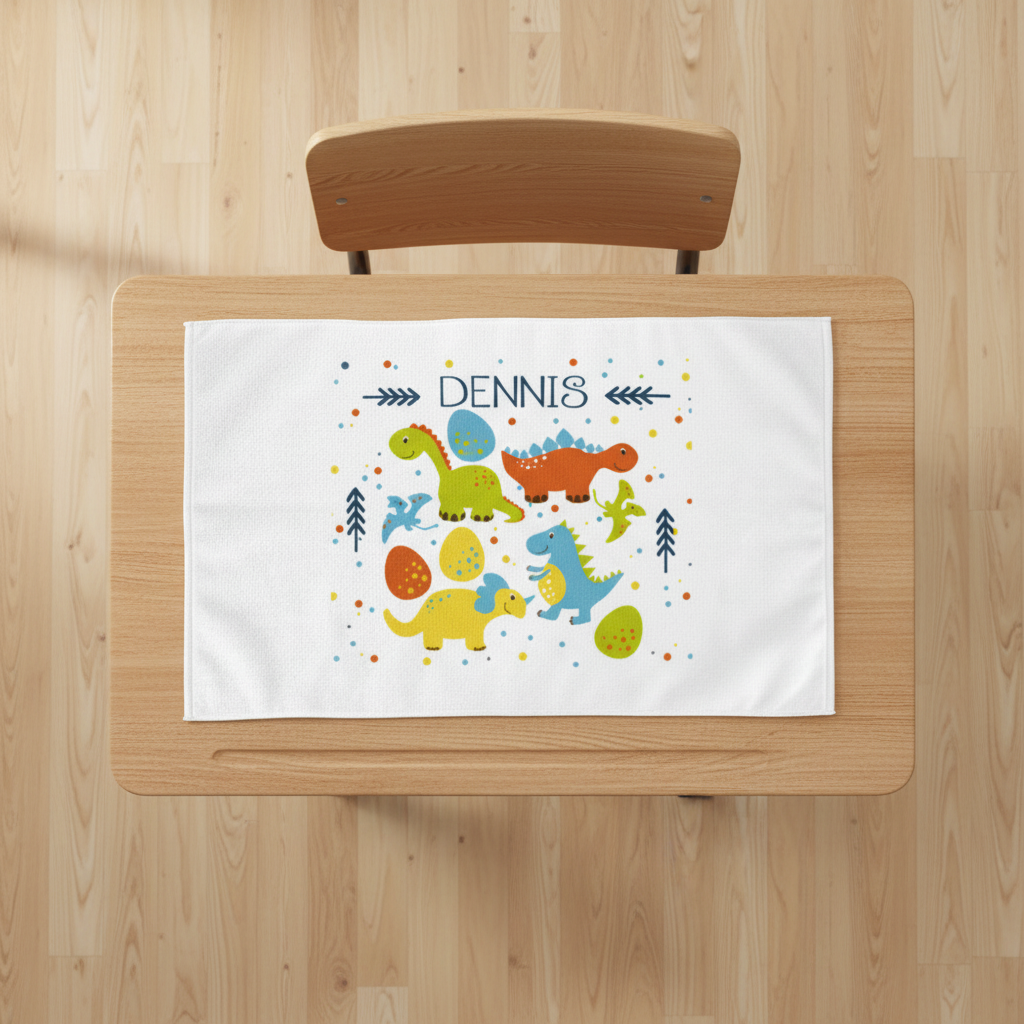 Toalla de Lavabo para el Colegio personalizada - Dinos