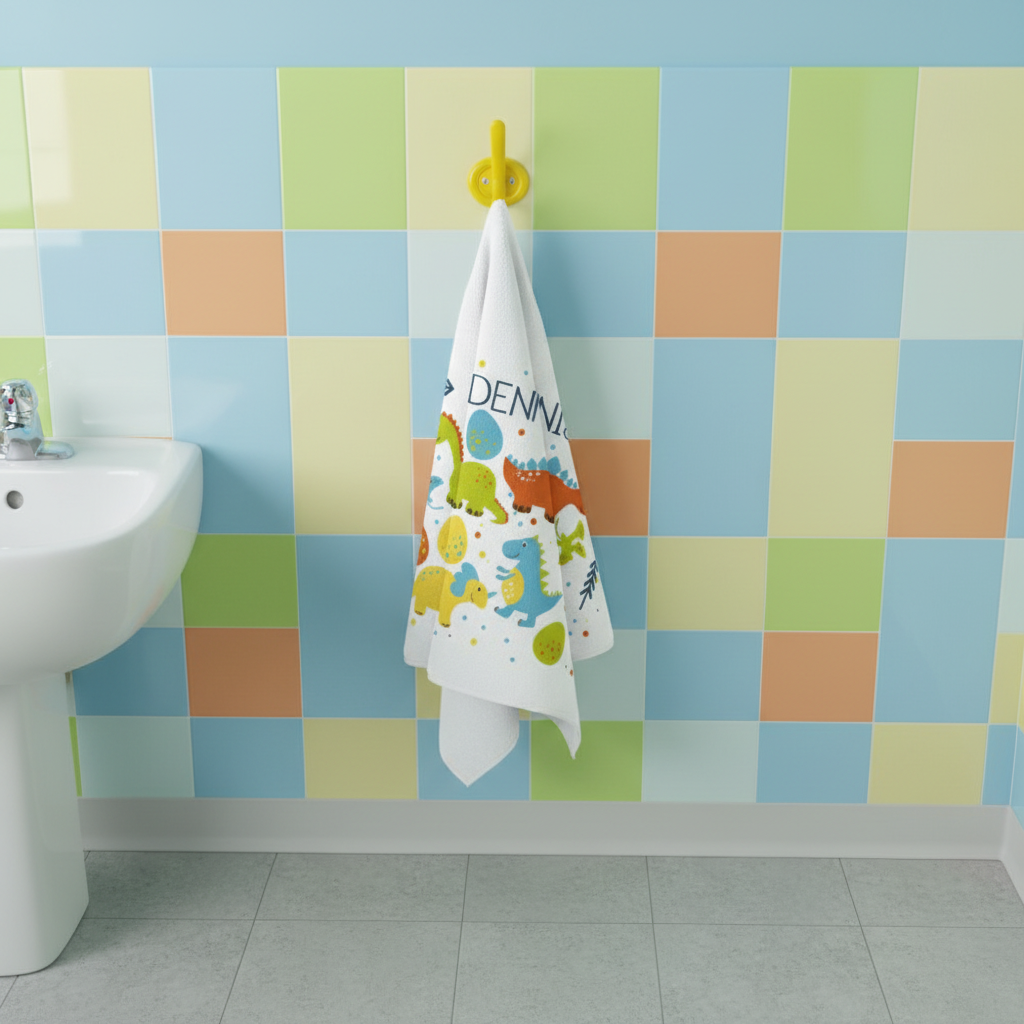 Toalla de Lavabo para el Colegio personalizada - Dinos