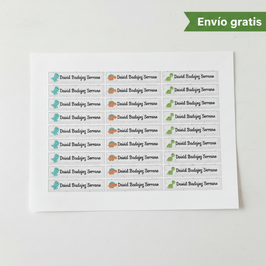 Etiquetas para marcar la ropa de los niños - Dinos