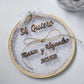 Bastidor Porta Alianzas de Tela con Letras en Madera Personalizado