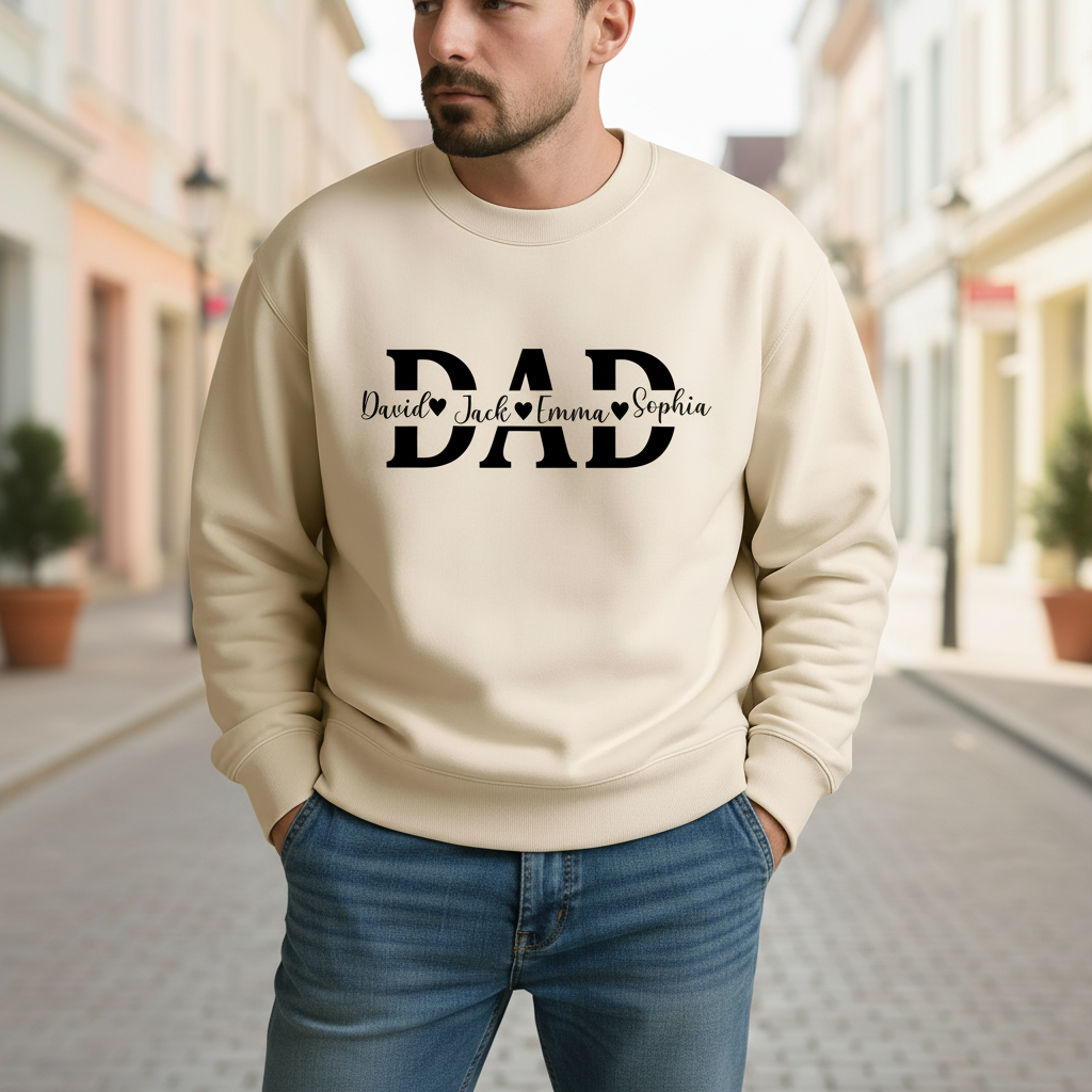 sudadera personalizada familiar con nombres y fechas – adultos y niños