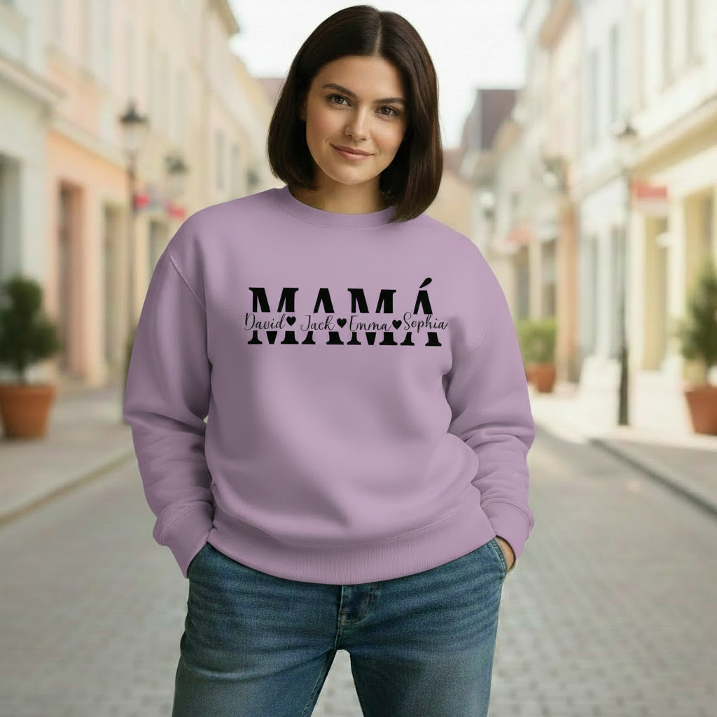 sudadera personalizada familiar con nombres y fechas – adultos y niños