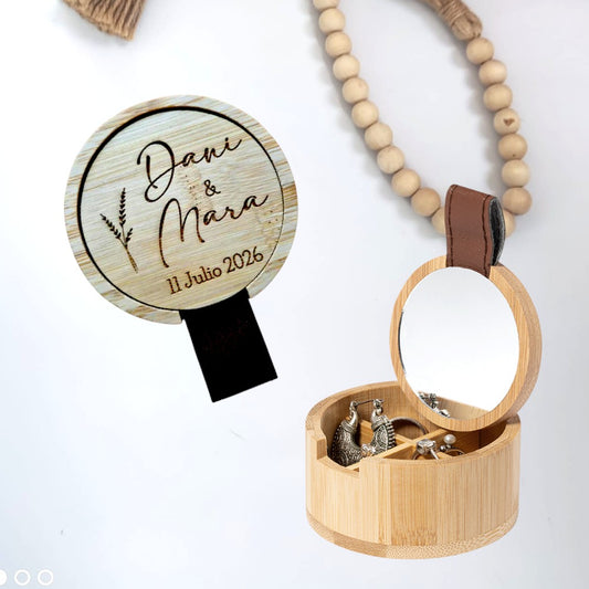 Joyero con tapa y tirador personalizado