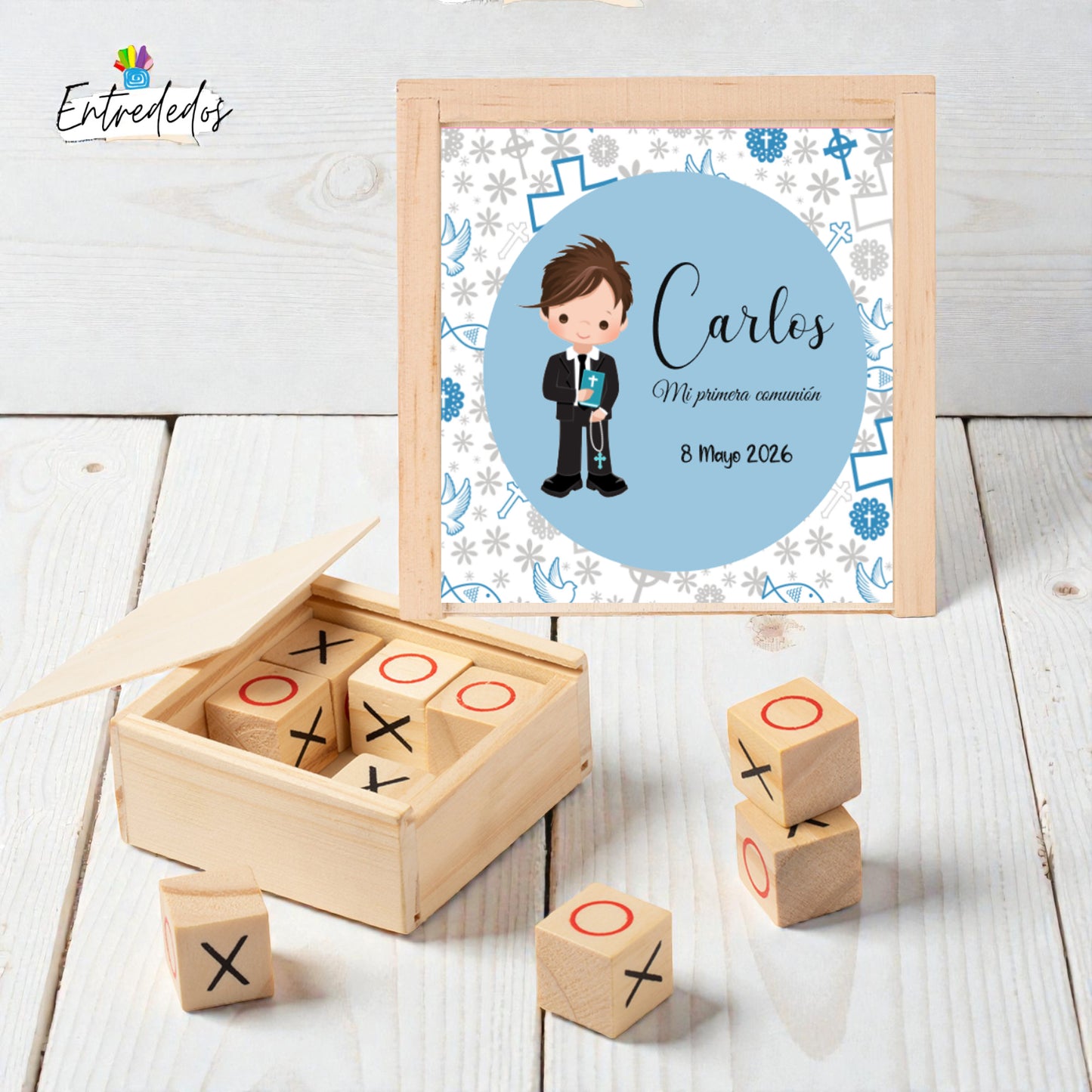 Tres en Raya de Madera Personalizado | Regalo para Invitados