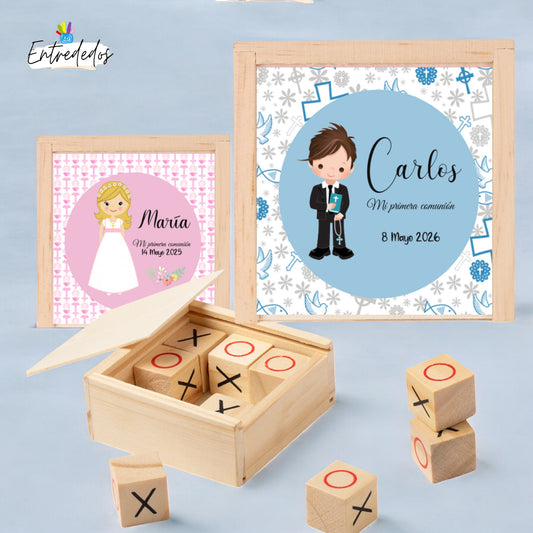 Tres en Raya de Madera Personalizado | Regalo para Invitados