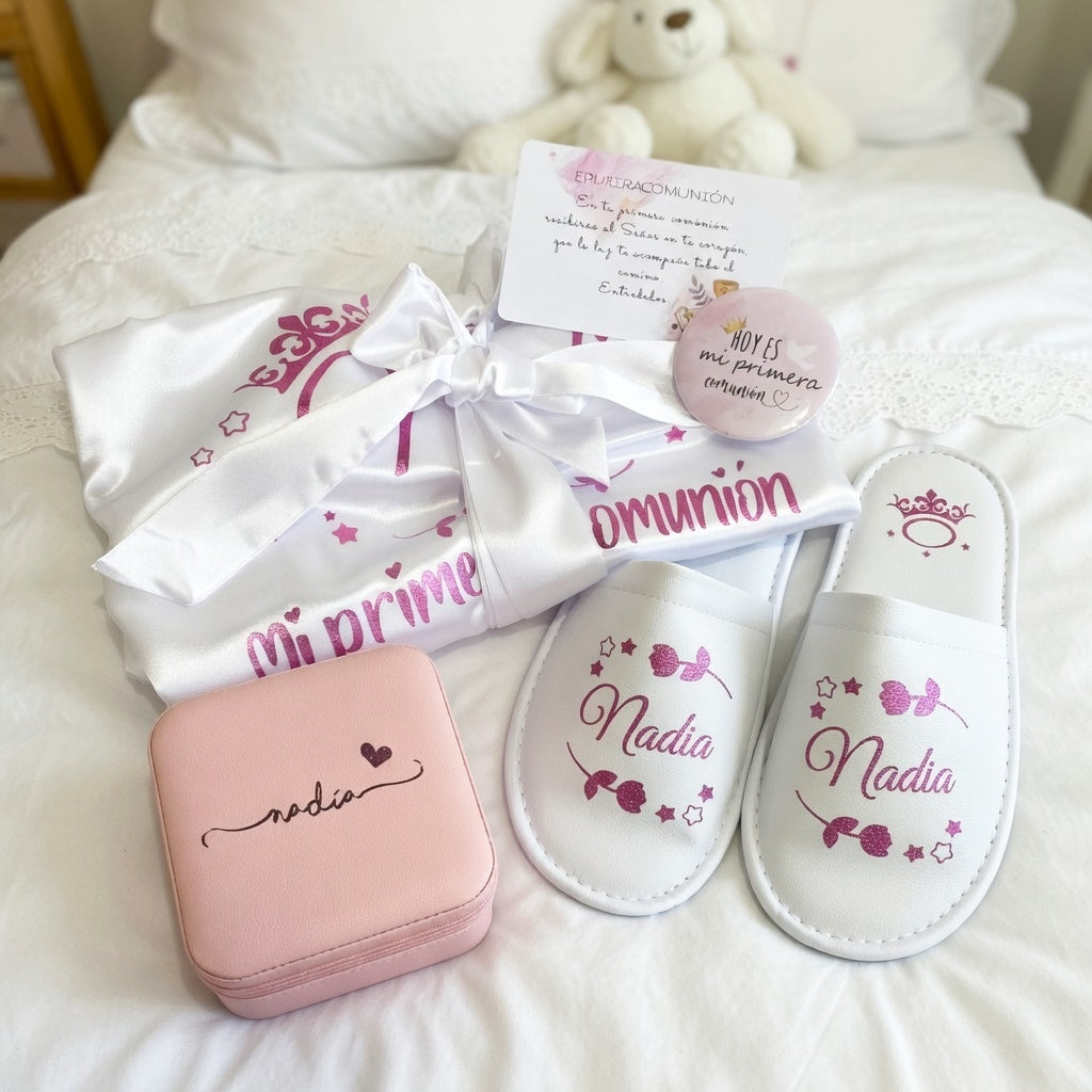 Kit Bata de Comunión Personalizado para Niña
