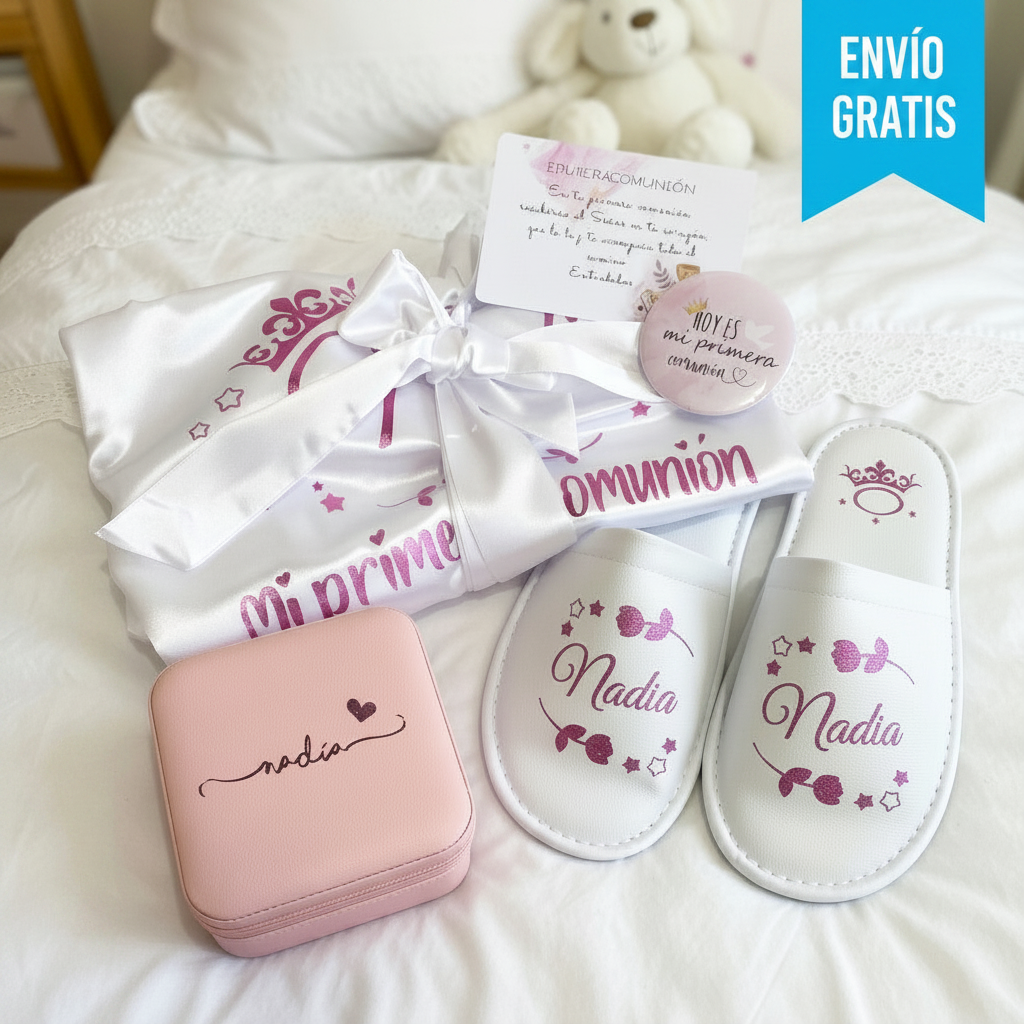 Kit Bata de Comunión Personalizado para Niña