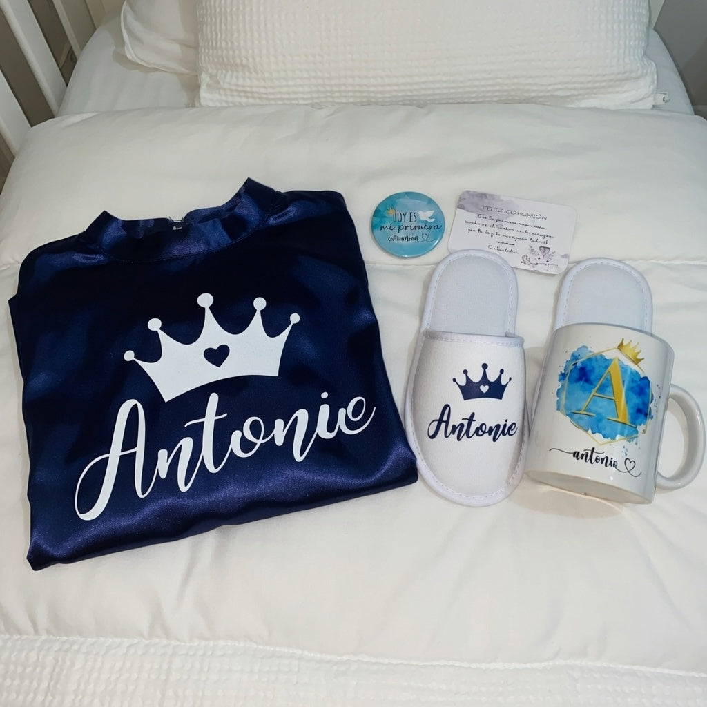Kit Bata de Comunión Personalizado para Niño