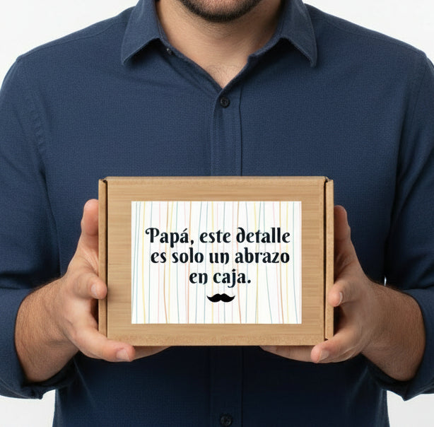 Caja regalo personalizada para papá – Silueta padre e hijo