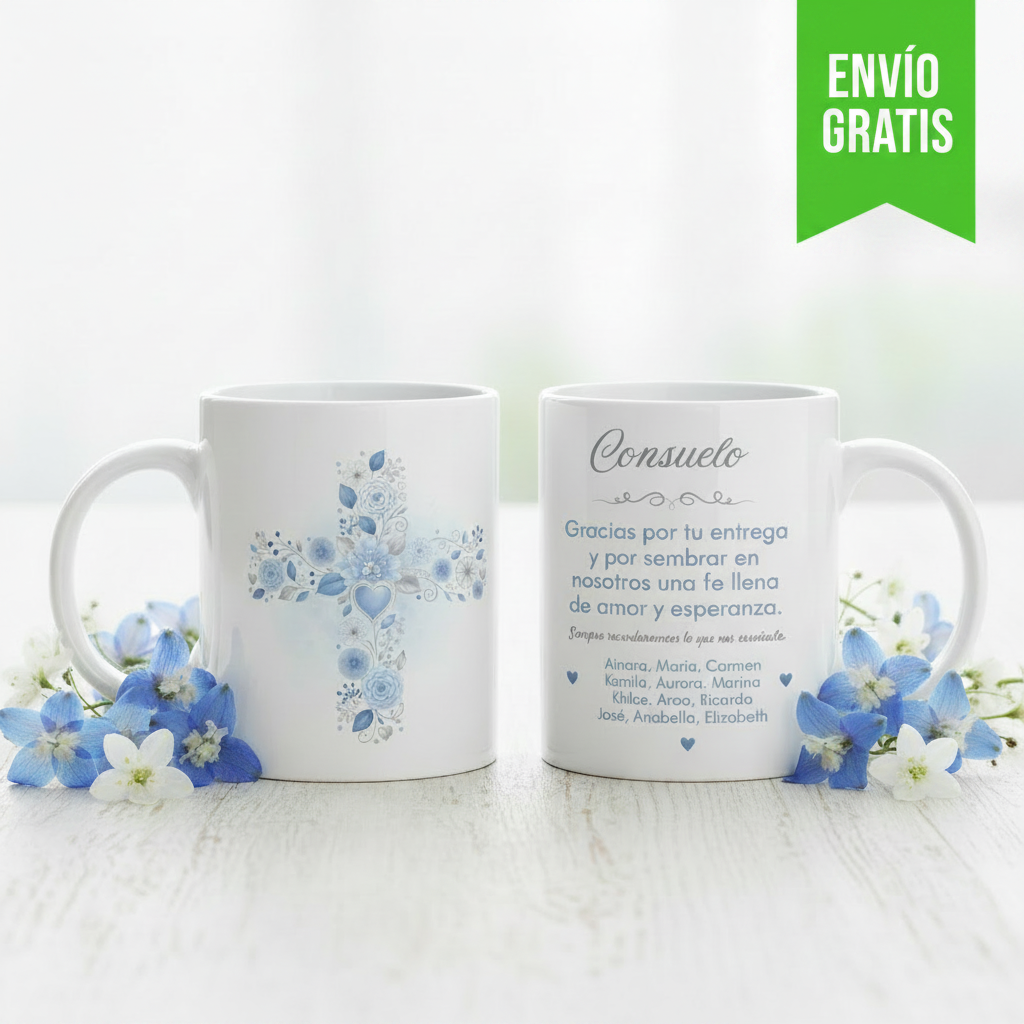 Set Taza y colgante Personalizada para Catequista | Nombres Alumnos
