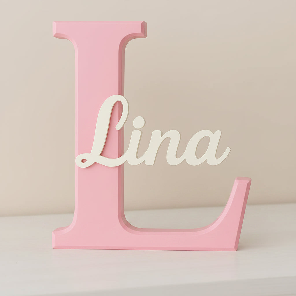 Inicial con Nombre Personalizada Para Decoración Infantil