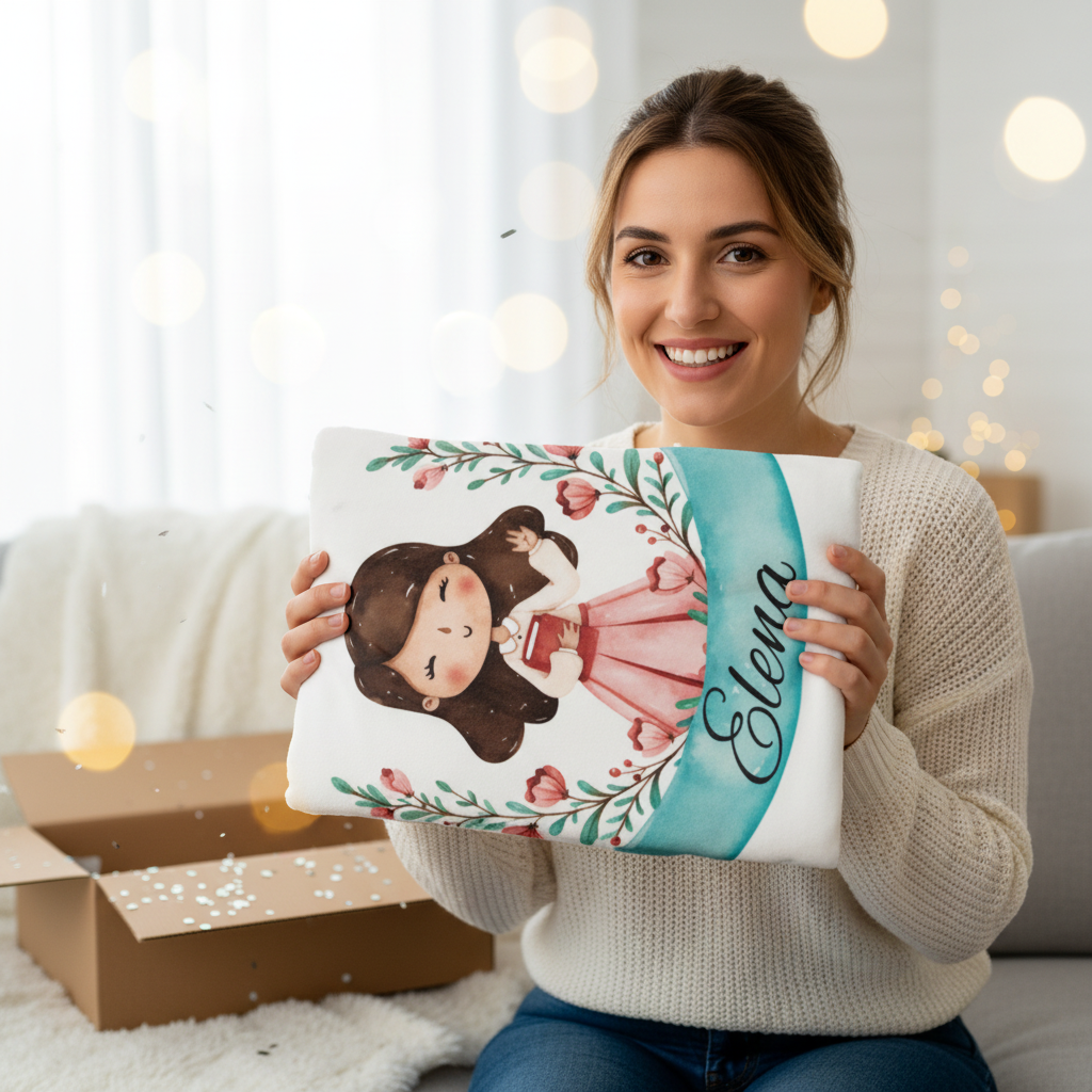 Regalo Manta con Nombre Personalizado – para Profesora