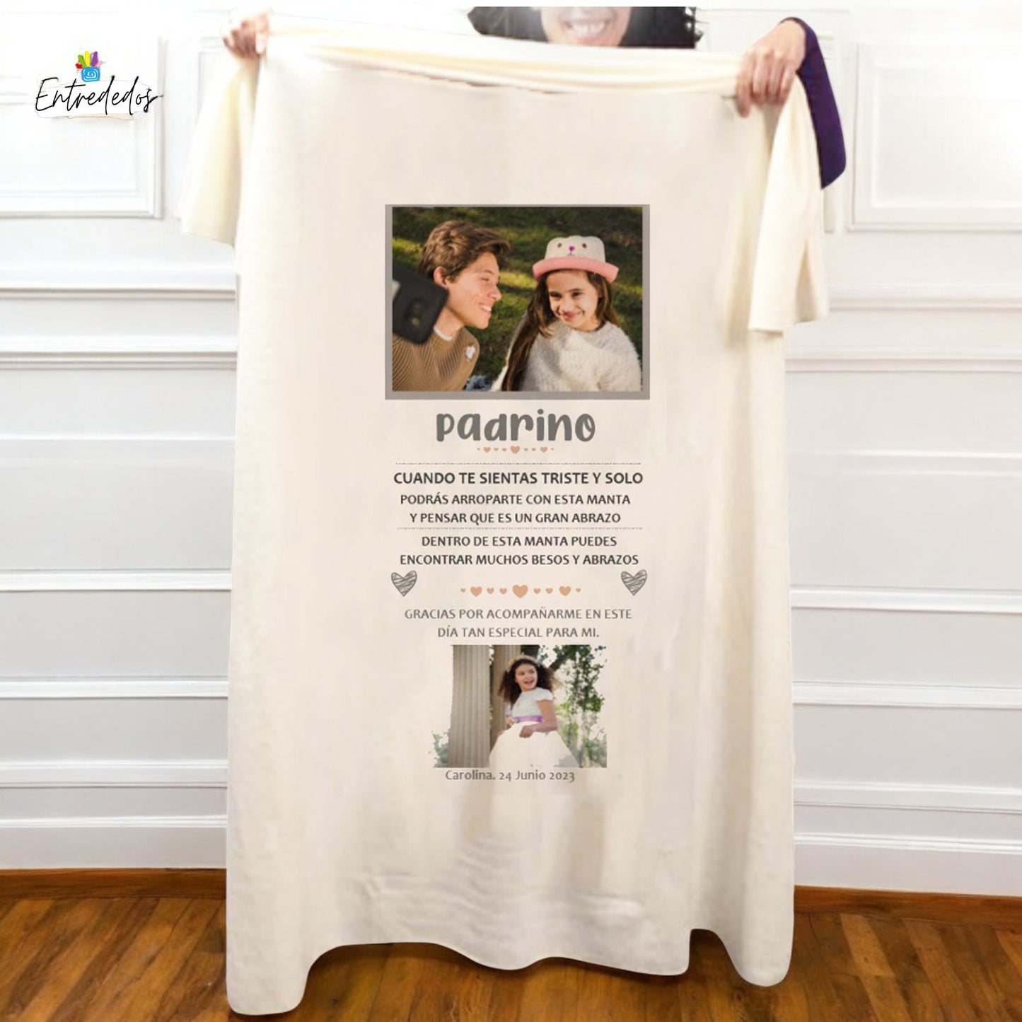 Manta con Nombre Personalizado – Detalle Único para Padrinos