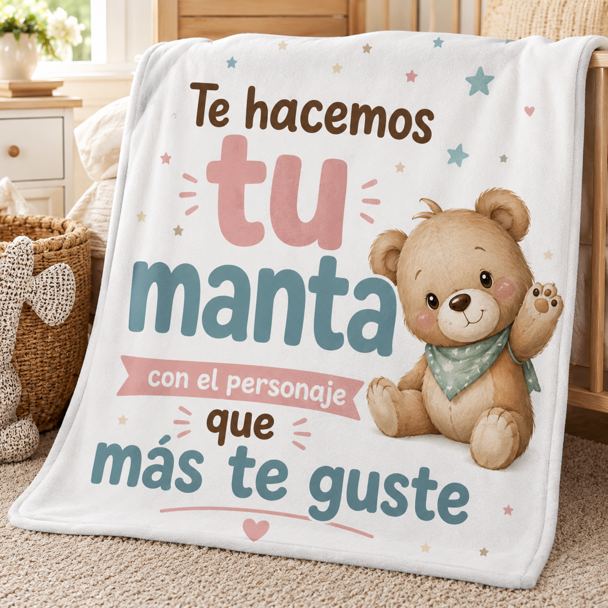 Manta Para Bebé  Polar Personalizada  – Suave, Segura