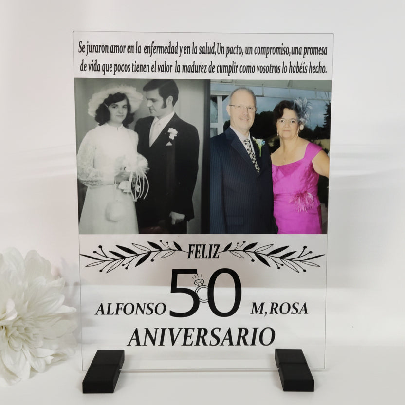 Marco de Metacrilato Personalizado para Aniversarios