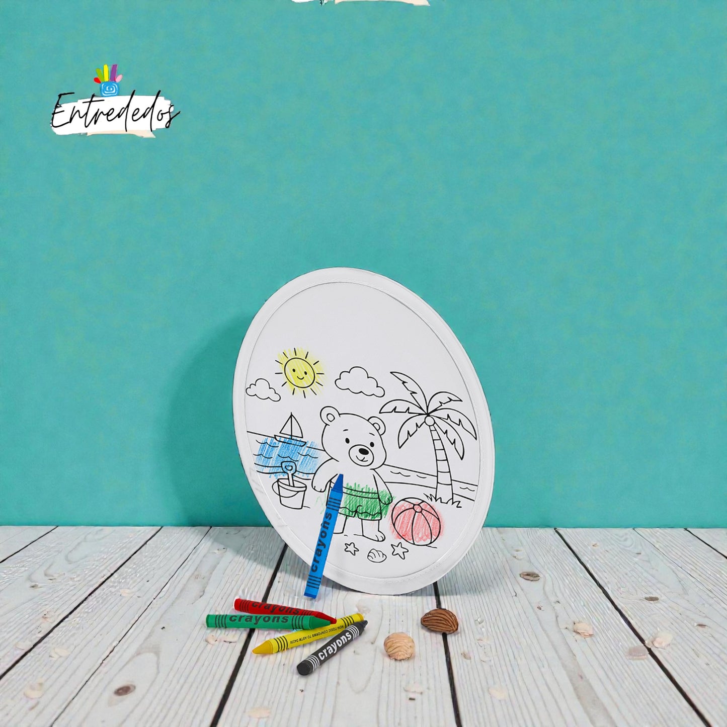 Set Mochila Infantil Personalizada con Frisbee para Colorear